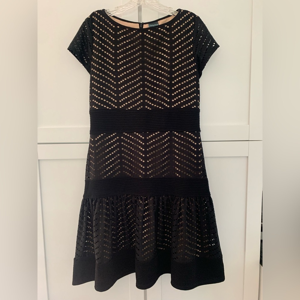 Gabby Skye Black Chevron Dress